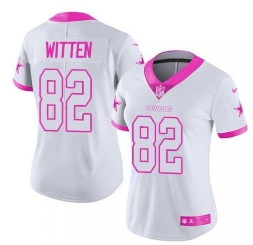 Women White Pink Limited Rush jerseys-118